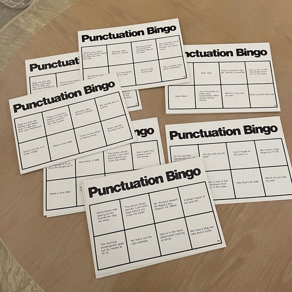 Vintage Punctuation Bingo English Classroom Homeschool Grammar Learning Game - Picture 4 of 8